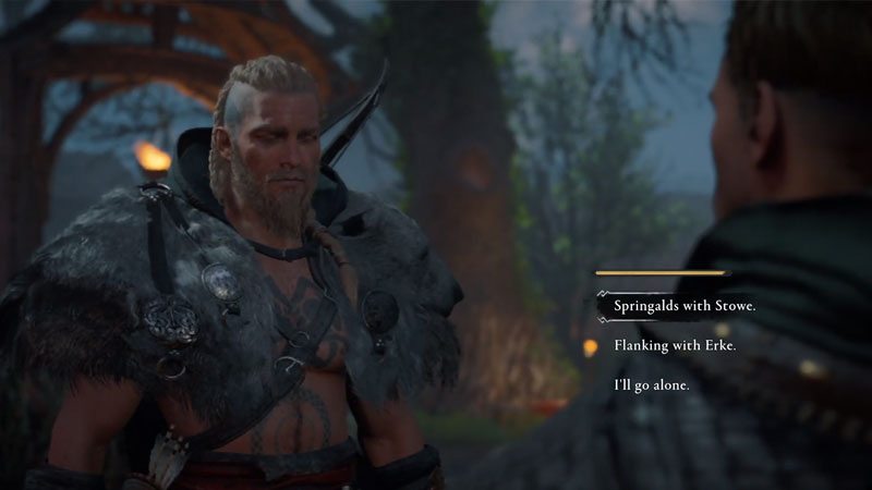 Follow Stowe, Erke, or Go Yourself in AC Valhalla Smashing the Compass Quest Choice