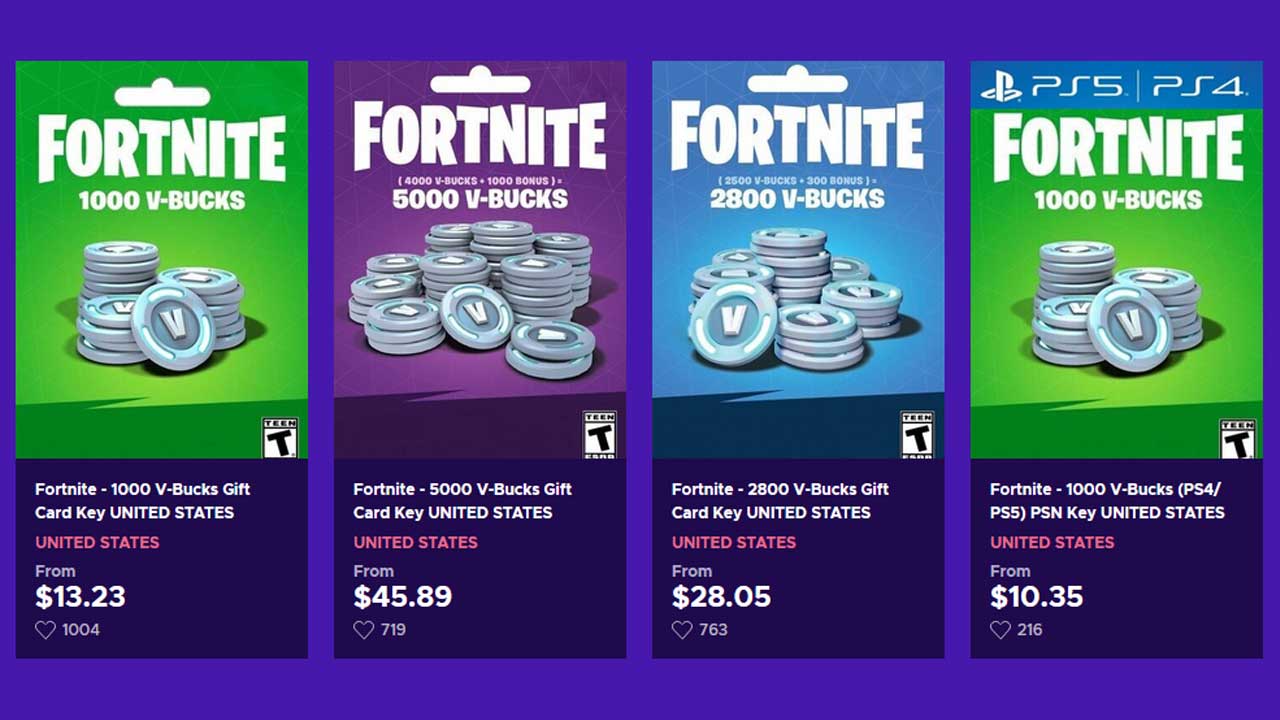Fortnite V-Bucks Card