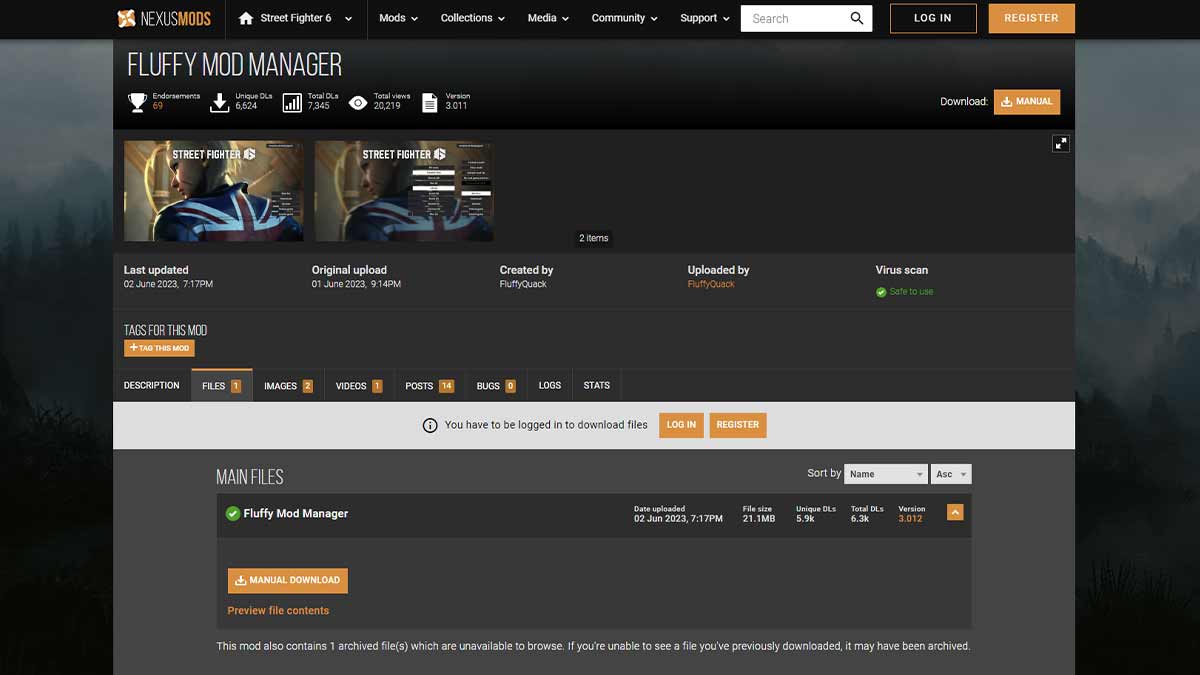 how to install Fluffy Mod Manager mod in SF6
