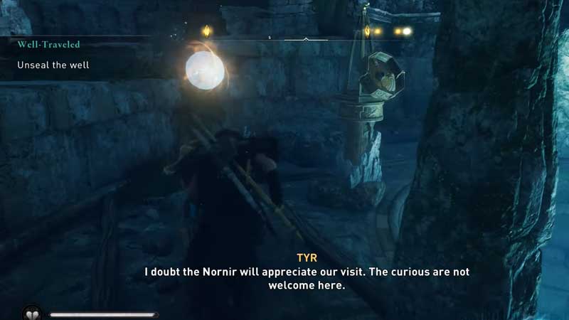 how to solve the light puzzle to unseal well in ac valhalla