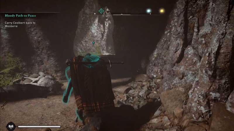how to take coelbert out of the cave in ac valhalla