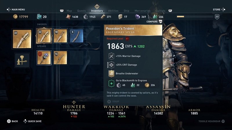 poseidon trident legendary location