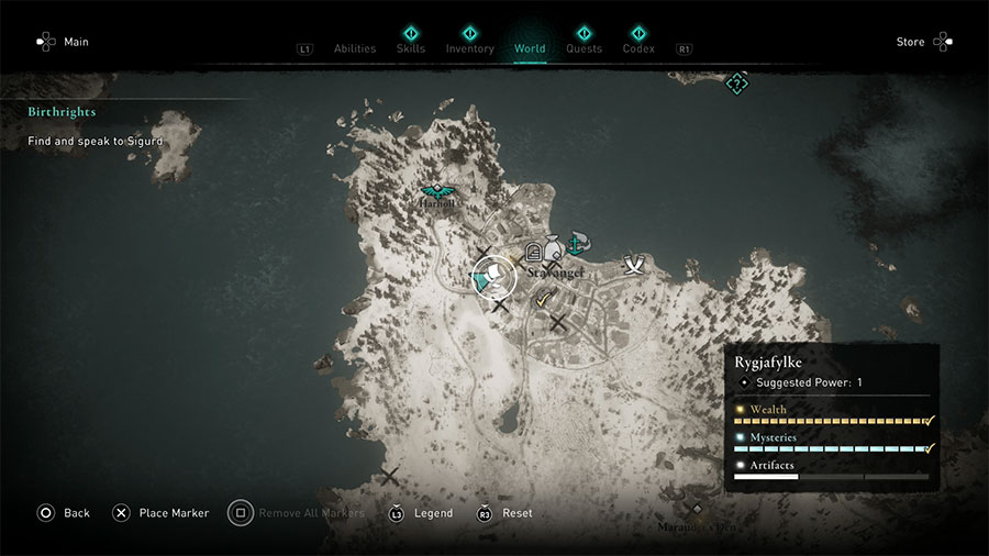 Rygjafylke Artifact Location Guide